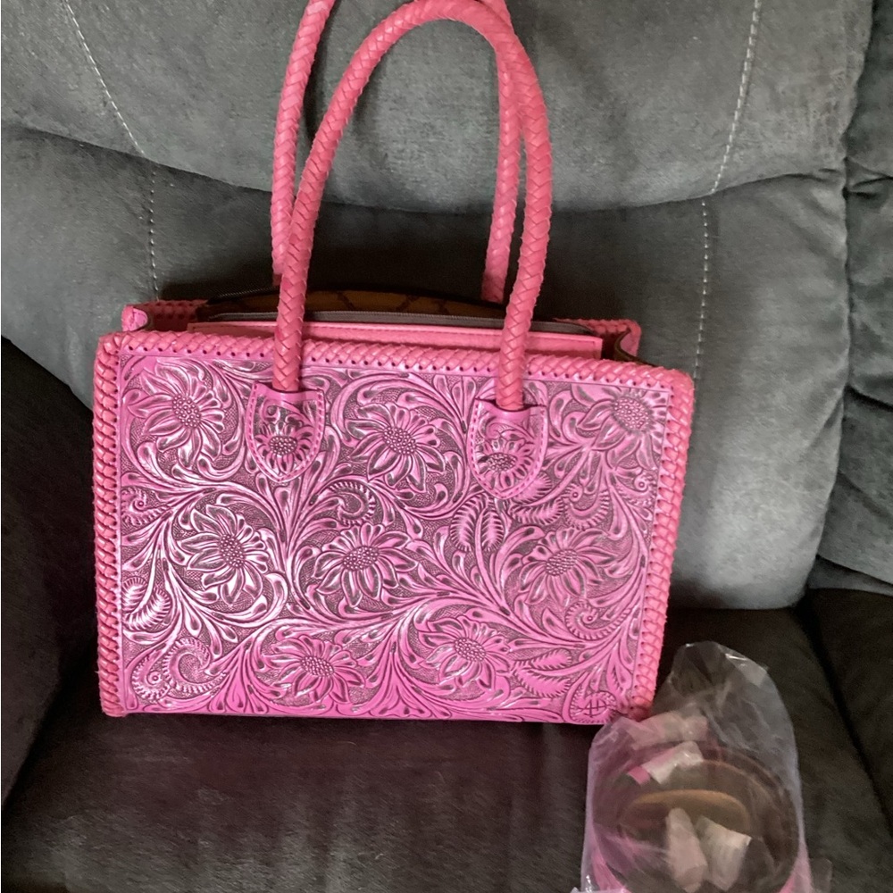 American Darling Pink Embossed Tote